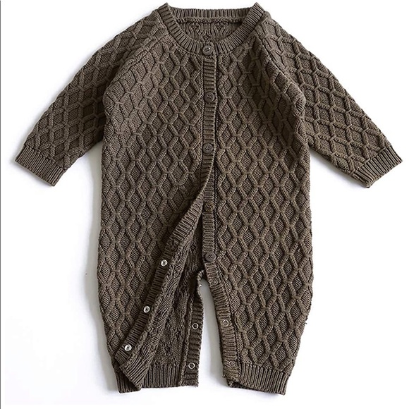 Organic Cable Knit Sweater Romper - Picture 2 of 5